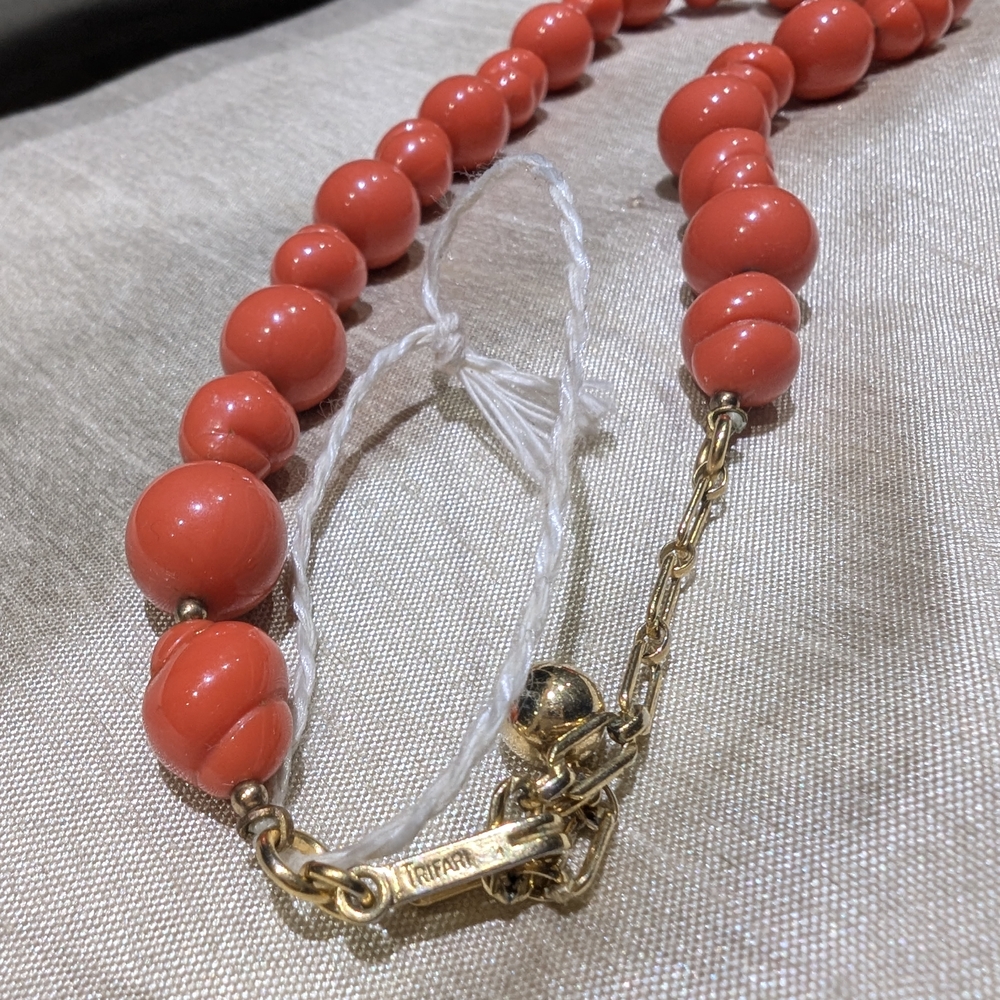 Trifari Coral Beaded Necklace